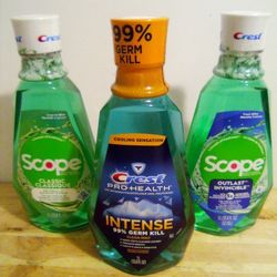 Scope Or Crest ProHealth Intense Mouthwash 1L 33.8Fl. Oz. $5 Each 