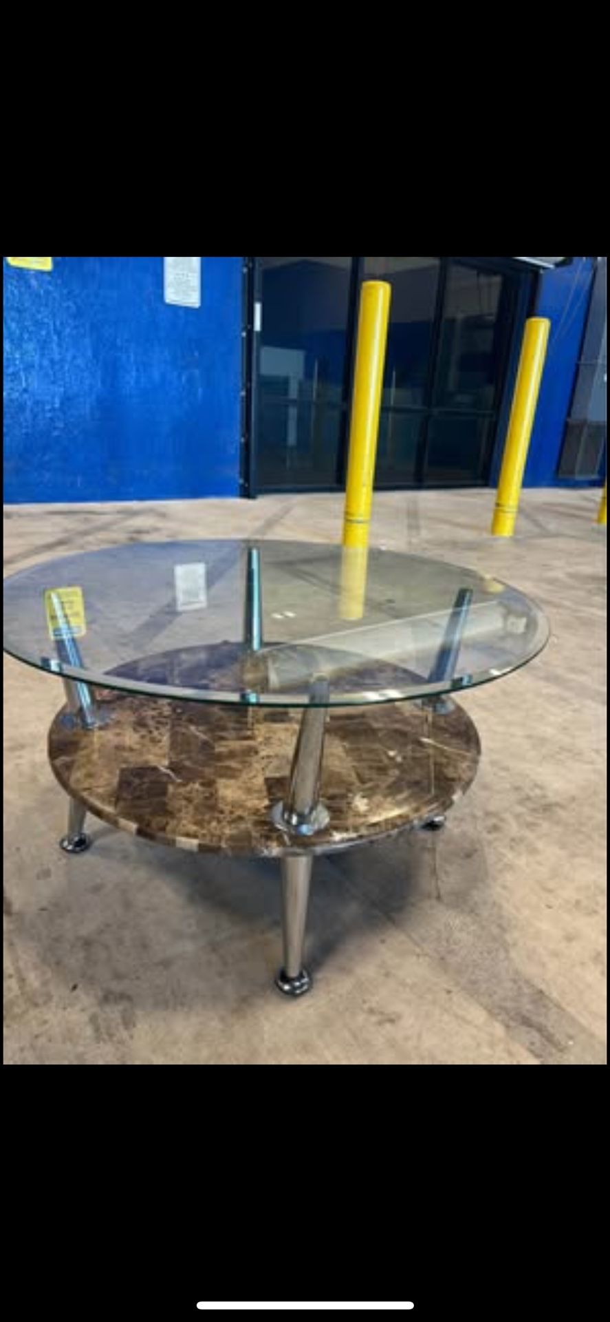 Modern Glass & Marble Coffee Table