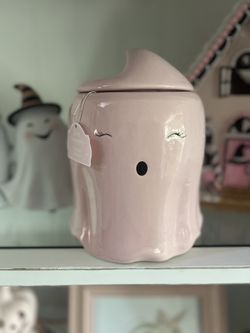 Pink Halloween Decor Canister NEW