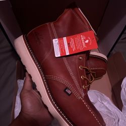 THOROGOOD AMERICAN HERITAGE 6" TOBACCO MOC TOE WORK BOOTS FOR MEN