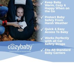 Cozy Cover Infant Car Seat Cover (Charcoal) - The Industry Leading Infant Carrier Cover Trusted by Over 6 Million Moms Worldwide for Keeping Your Baby