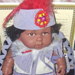 Kinnex Native american Doll with Headdress 