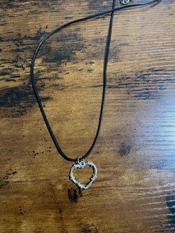 Barbed wire heart necklace