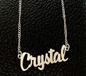 Mluhkee nameplate necklace “Crystal”