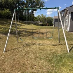 Sportspower Everest 9.5' Metal Swing Set with 3 Belt Swings