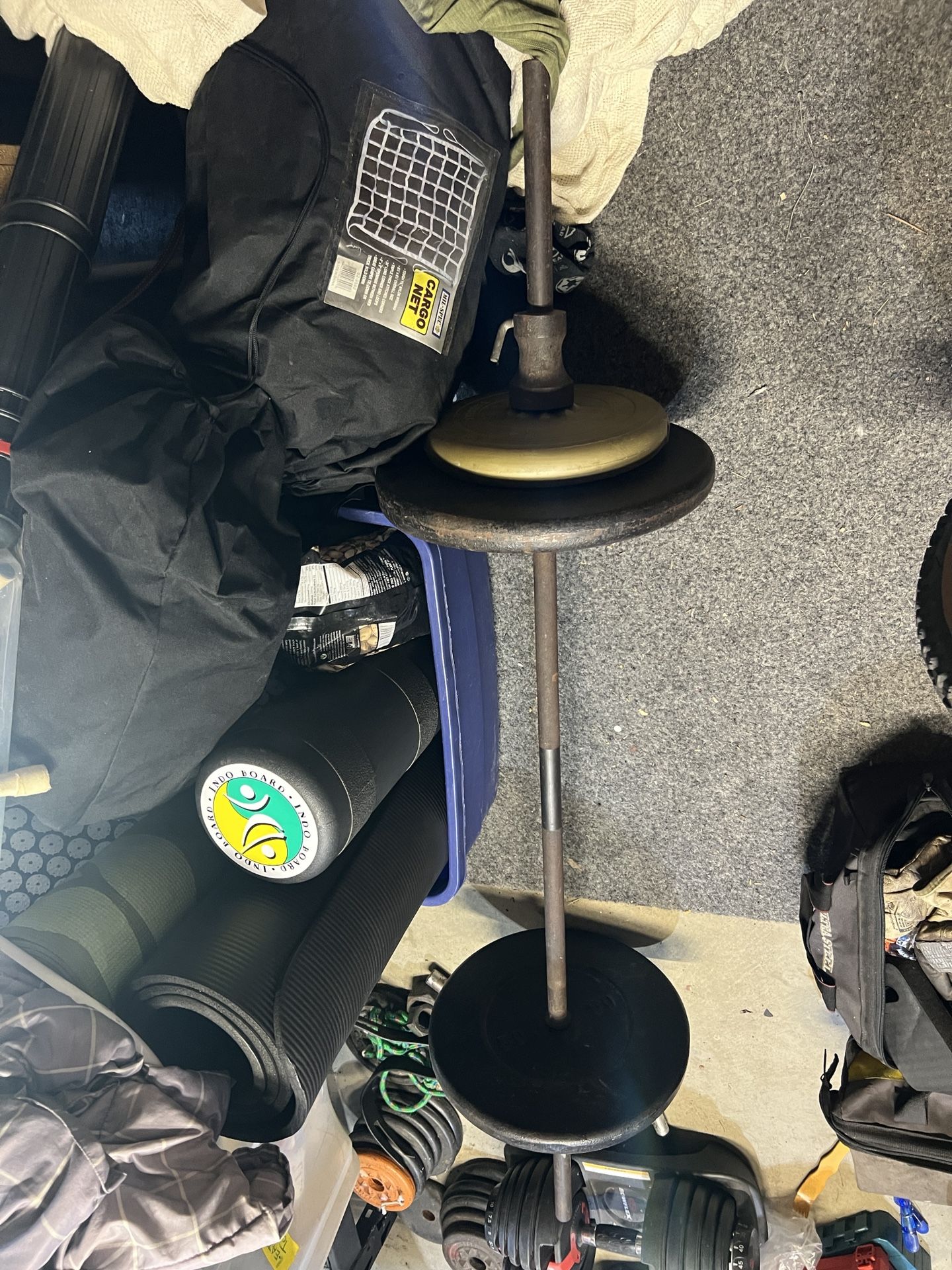 Barbell And Various Weights.