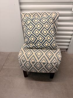 Upholstered Accent Chair with Throw Pillow