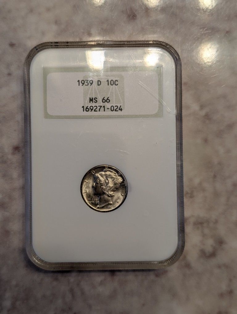 1939d Mercury Dime Ngc Fatty Gen. 4 Holder Ms66