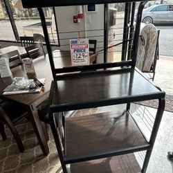 Microwave Rack Pantry With Power Outlet 