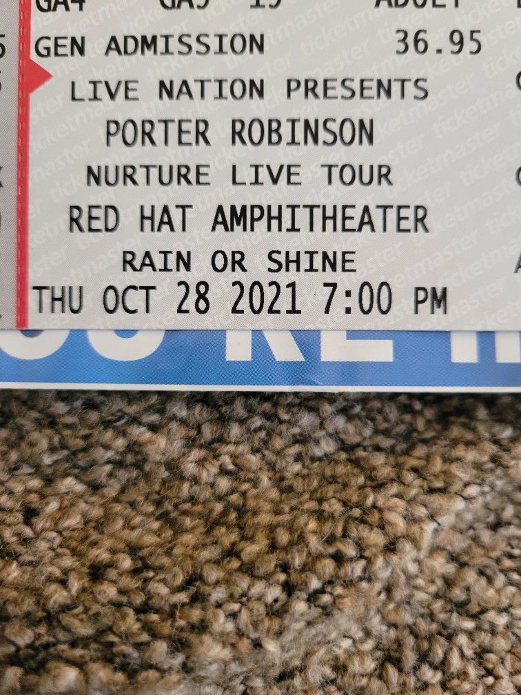 Porter Robinson Concert Ticket