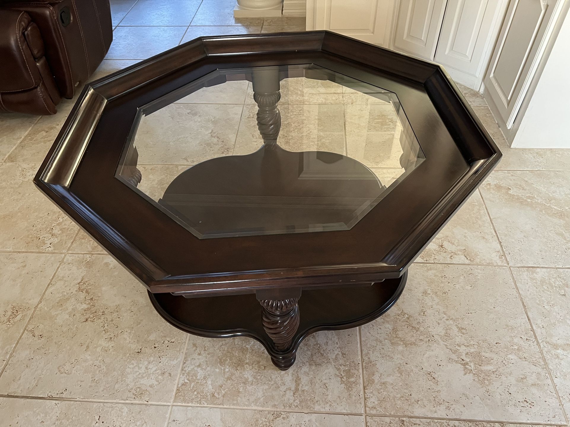 Octagonal Glass Coffee Table