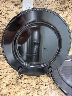 Black beaded charger  plates
