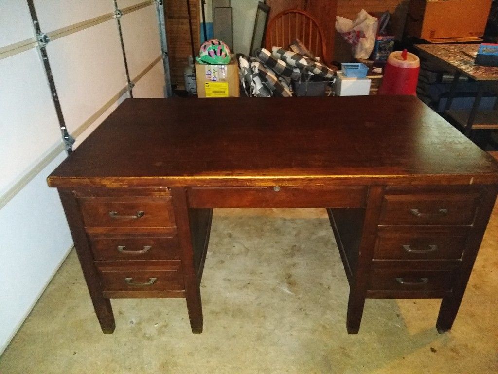 Antique Desk 60"  X 36" X 30". 