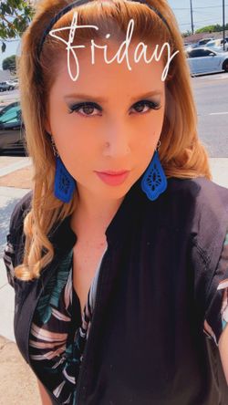 Shade Blue Wood Hand crafted earrings