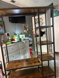 Wooden/metal clothing rack/closet