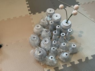 Assorted Wood Flower Candle Holders