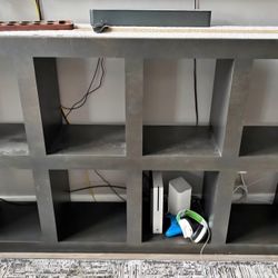 Crate & Barrel Shadow Box Tower Shelf- solid metal