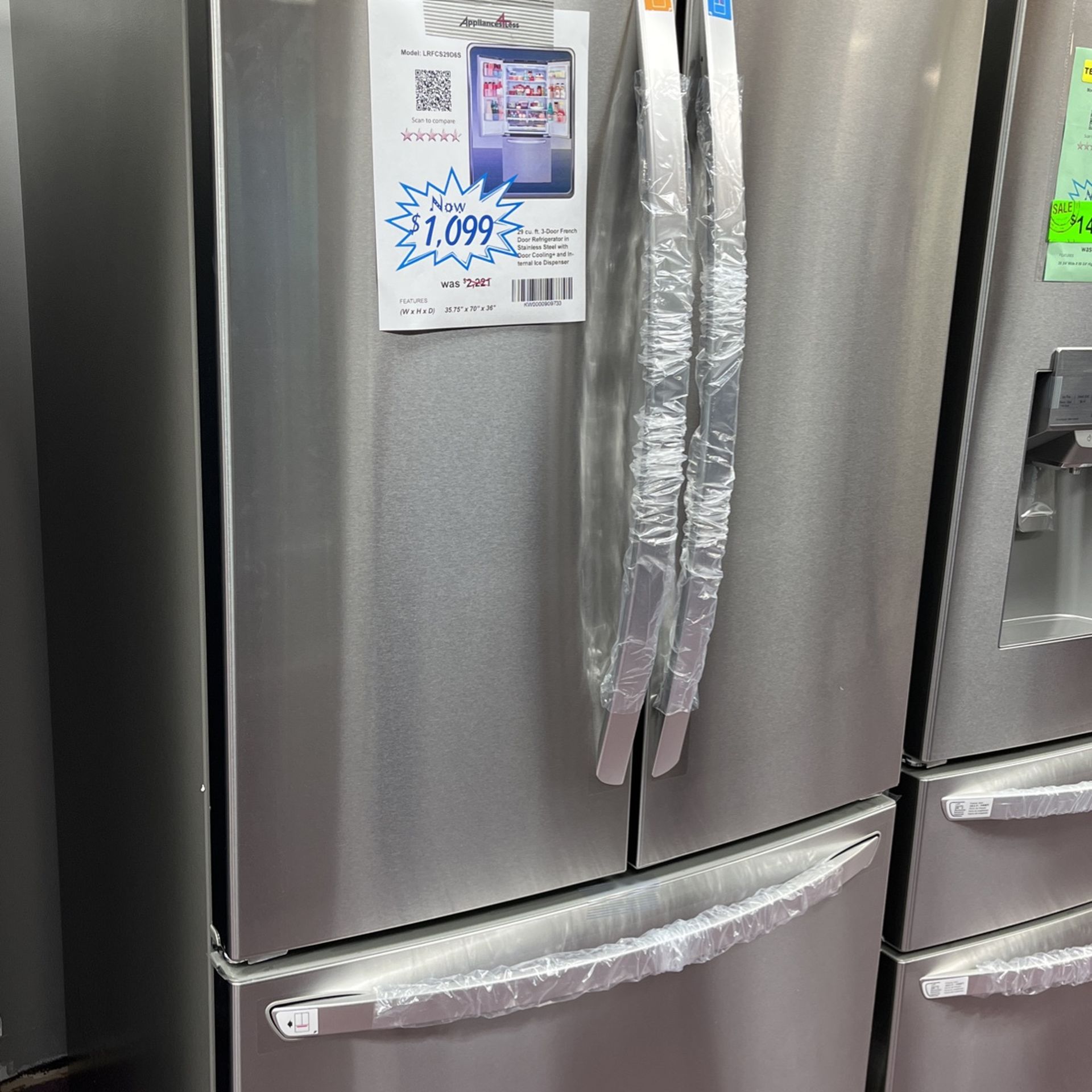 RefrigeratorLG Open Box Refrigerator With 1 Year Warranty for Sale in