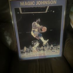 Vintage Framed Magic Johnson Poster