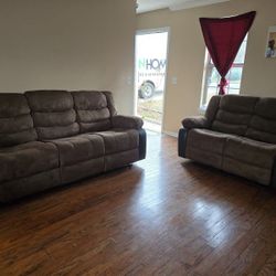 🔥 Beautiful Brown Recliner Sofa Set – Sofa + Love Seat + Chair 🛋️✨ Only $899