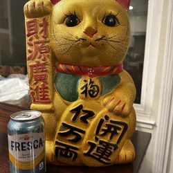 Large Chinese Lucky Cat Coin Bank