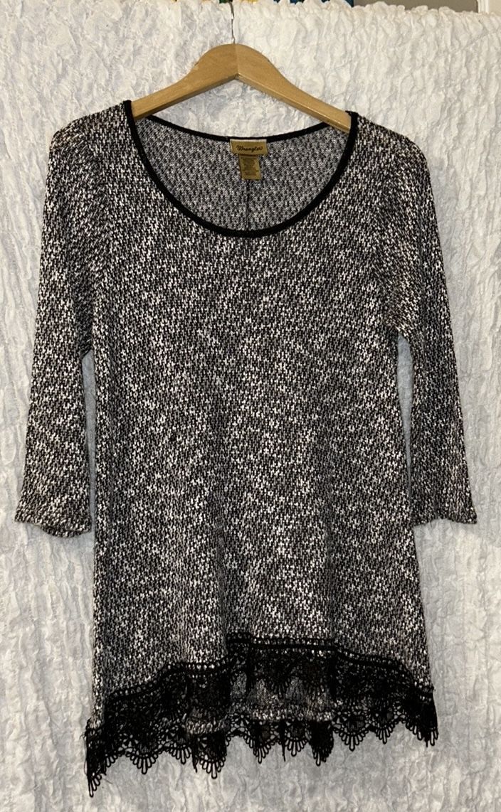 Wrangler: Loose Weave Top, 3/4 Length Sleeves, Size: Large