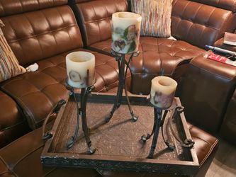 3 candle holders with Tray