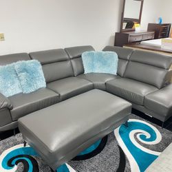 COMFY NEW RIO SECTIONAL SOFA AND OTTOMAN SET ON SALE ONLY $1099. IN STOCK SAME DAY DELIVERY! FINANCING AVAILABLE 