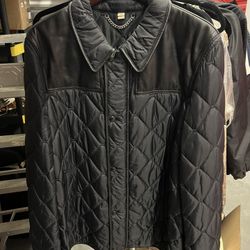 Burberry Leather Trim Jacket