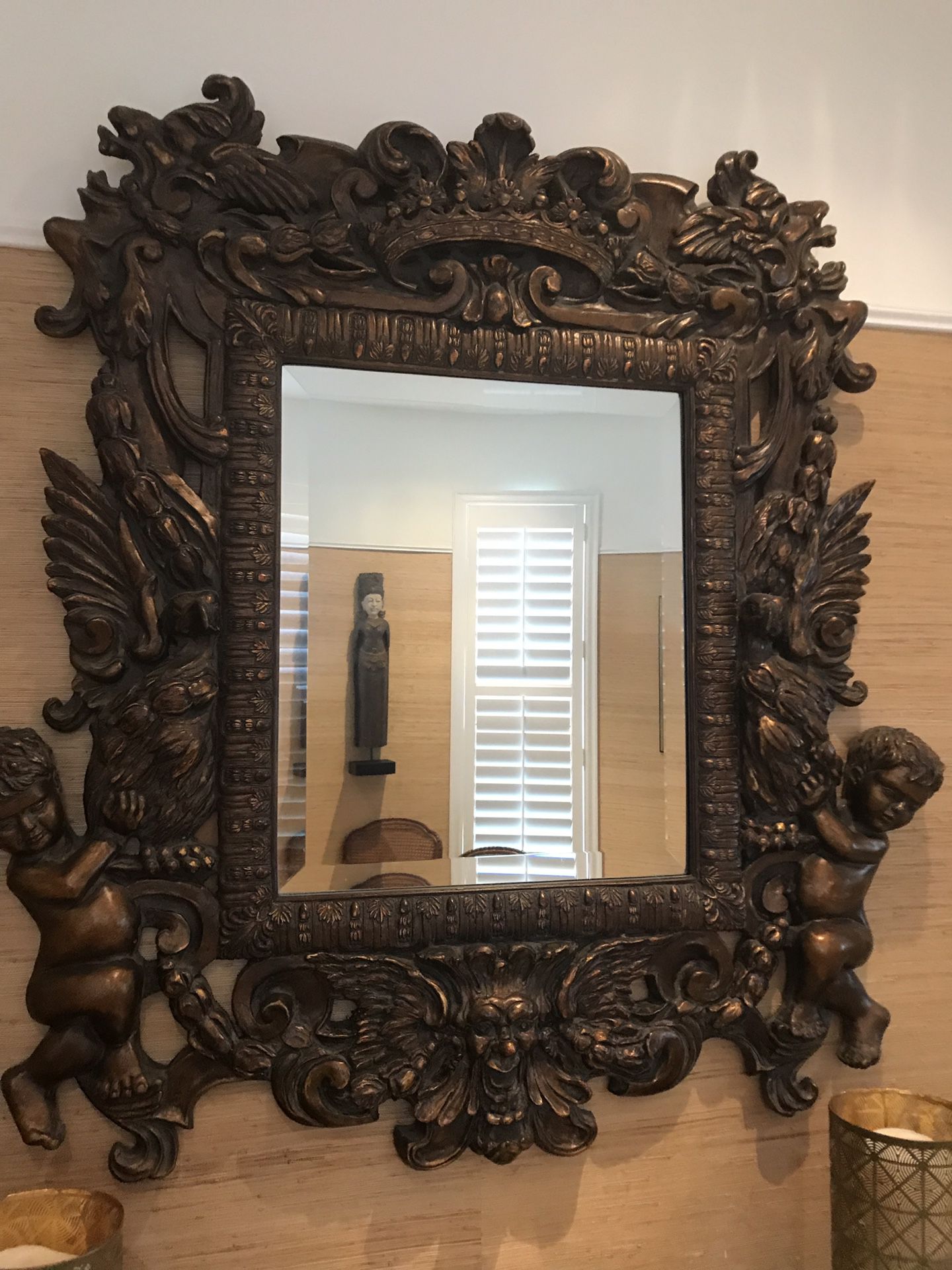 Wood Antique Mirror