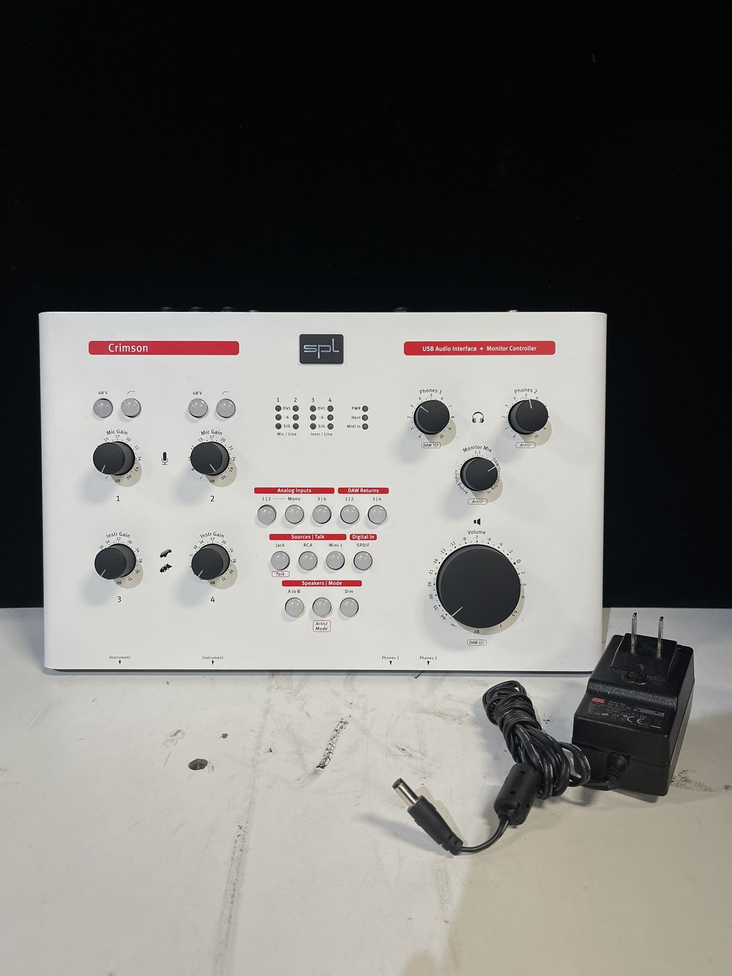 SPL Crimson White 1250 USB Audio Interface / Monitor Controller W/ Power Cable
