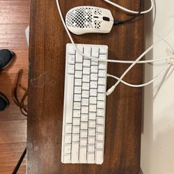 White Wired Mouse & Keyboard