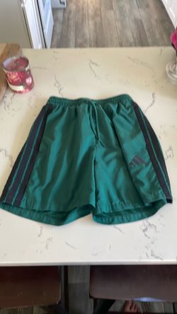 Adidas Athletic Shorts Green with Black Stripes