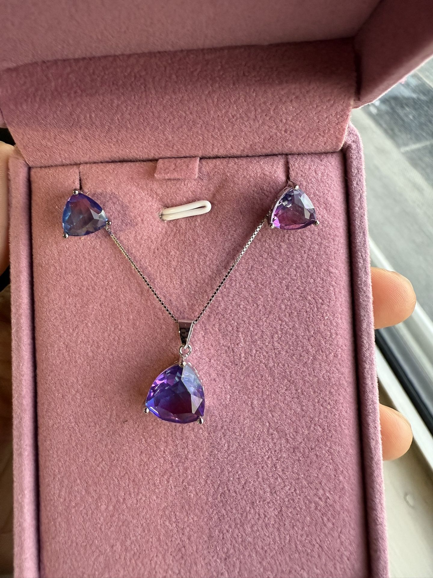 Wedding Sterling Silver 925 Mystic Tourmaline Earrings And Pendant Set #wedding