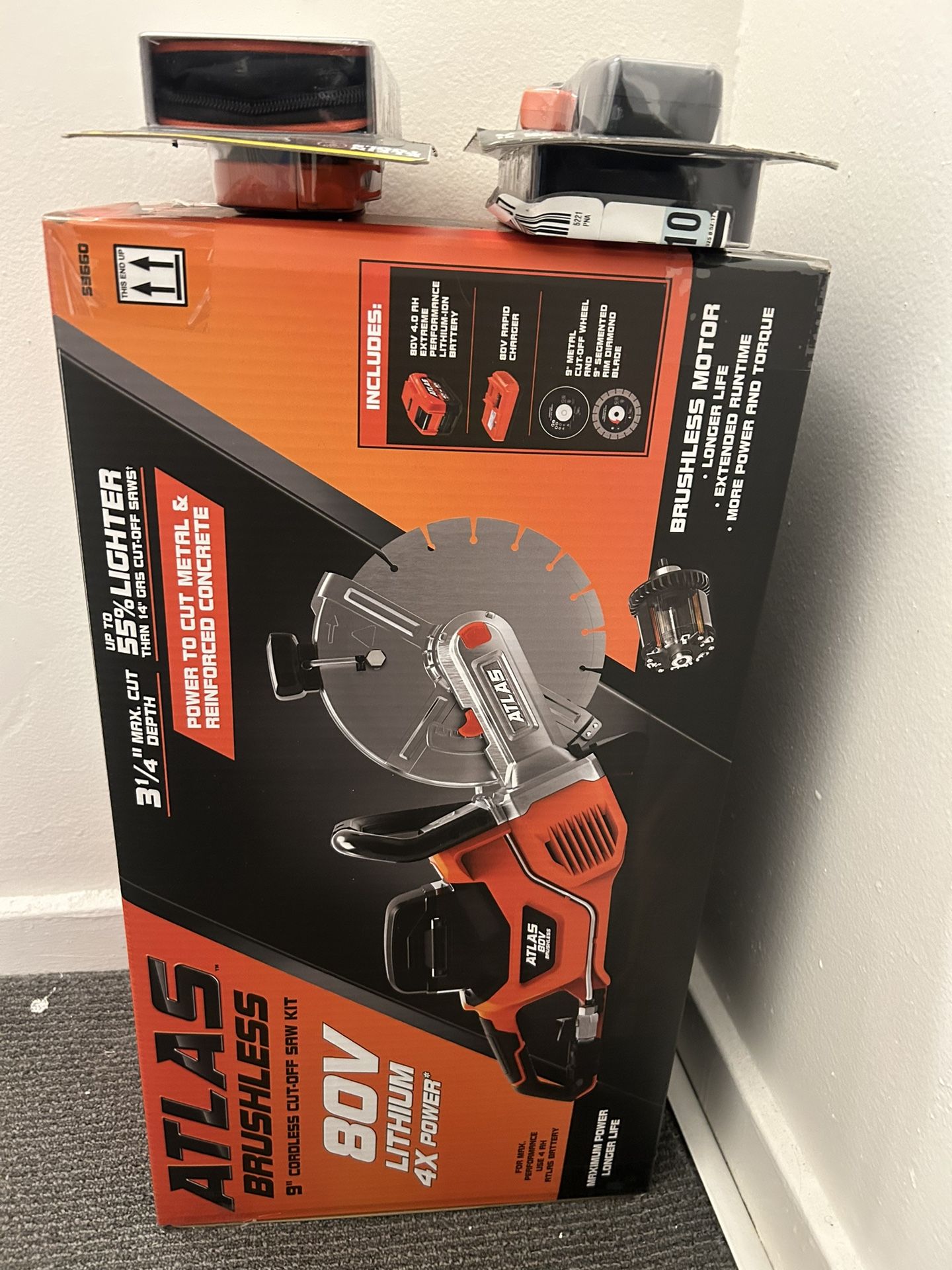 ATLAS 80V Brushless Cordless 9” Cutoff Saw Kit