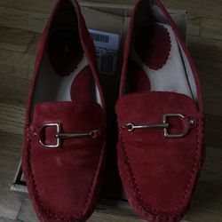 Red Driving Mocassins Size 8