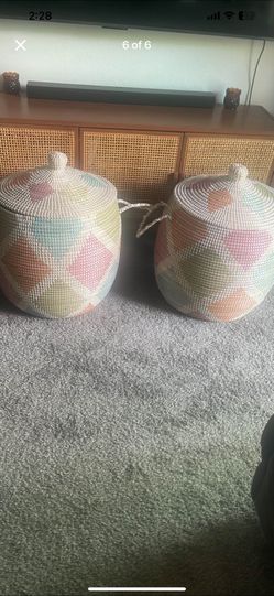1 Left Available - XL Seagrass storage bin World Market