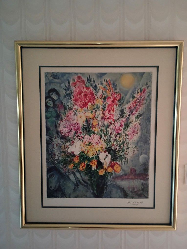 The Bouquet Illuminating the Sky by Marc Chagall