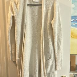 Old Navy Beige Knit Cardigan Sweater S Women Long Sleeve Open Pockets