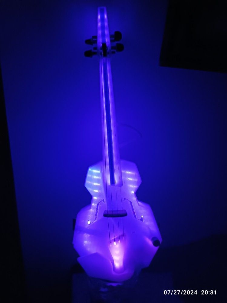 Unique Openfab PDX 3D-Printed Violin with LEDs - Includes Case and Bow