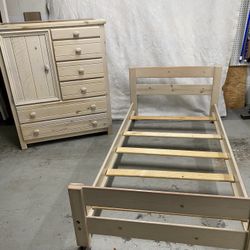 Twin Bed Frame/ Cabinet Dresser 