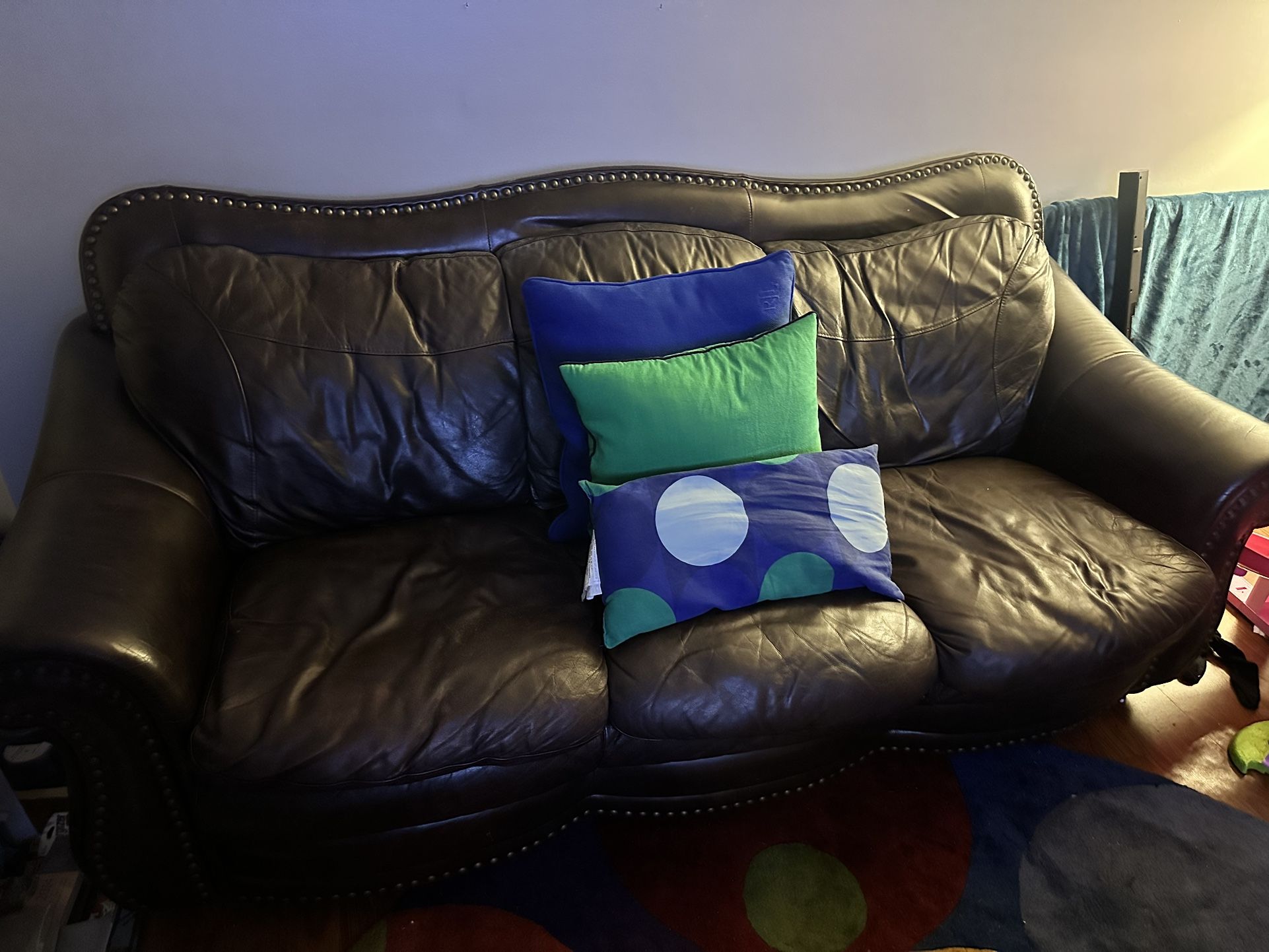 Raymour & Flannigan Brown Leather Couch