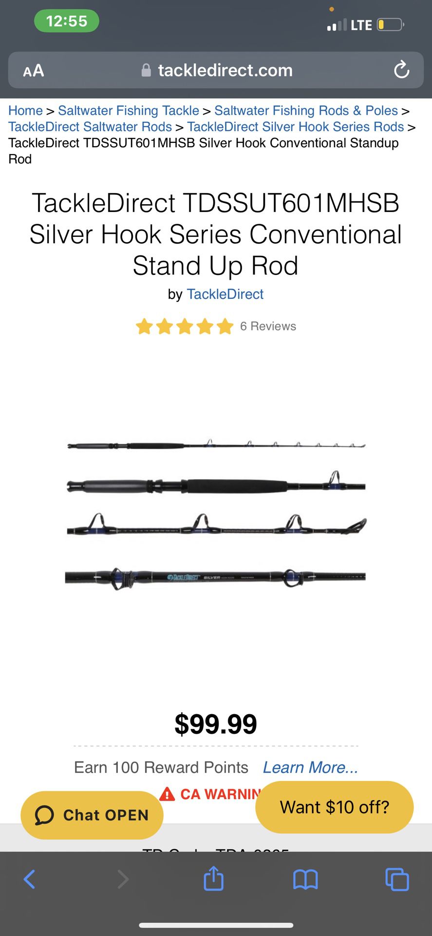 Shimano Reel, Tackle Direct Custom Rod