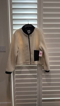 Juicy Couture Shearling Faux Snakeskin Zip Up Jacket 