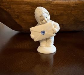 Dept 56 Snowbabies Figurine Aquamarine March Birthstone