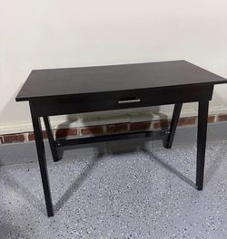 Black Wooden Writing Desk/Entry Table with one drawer