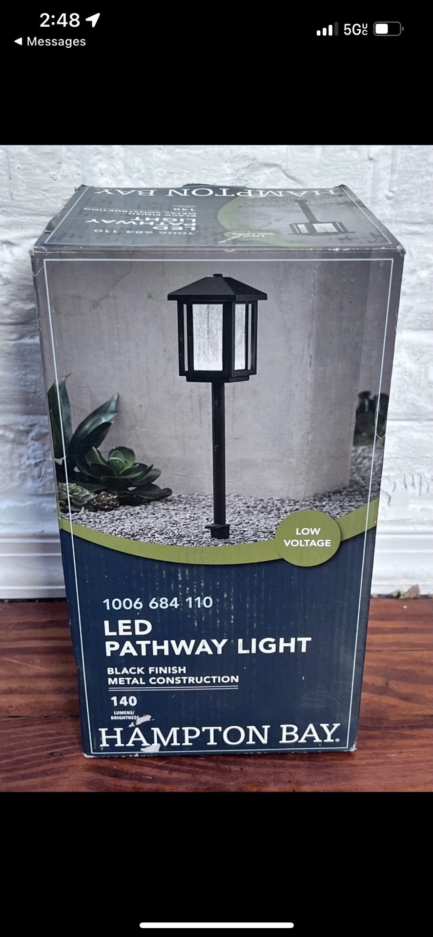 Hampton Bay Cairo Low Voltage Square Black LED Outdoor Landscape Path Light