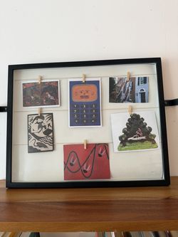 Black Shadow Box Frame with Clothespin Photo Display