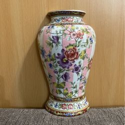 Detailed Signed Chinese Raised Hand Painted Wall Vase