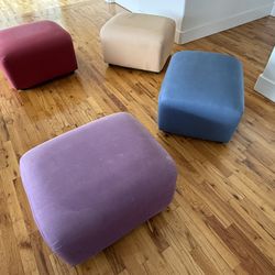 Ottomans Four Different Solid Colors 